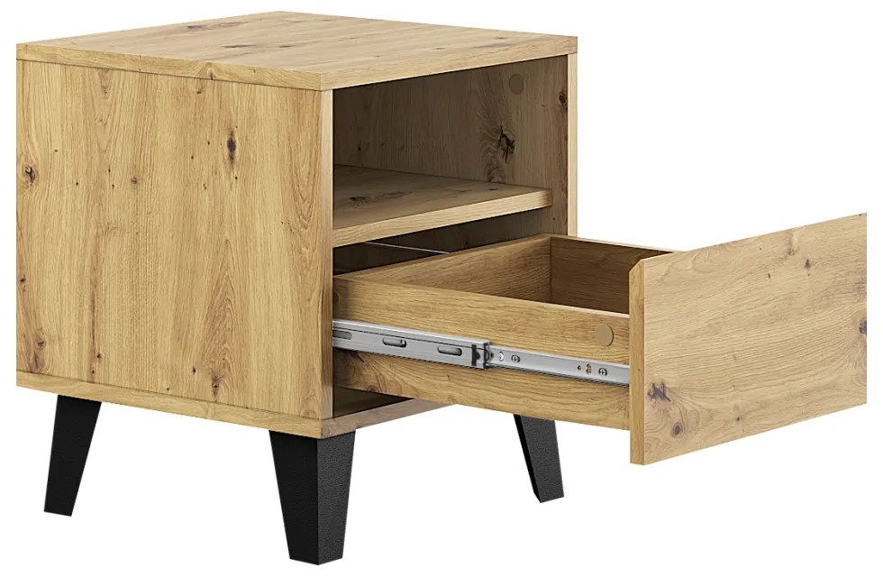 Noptieră BOGAN 1S, stejar artisan