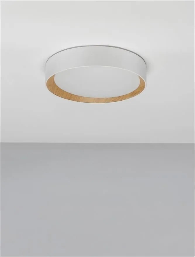 Plafoniera LED dimabila design modern STAKE alb/lemn 35cm