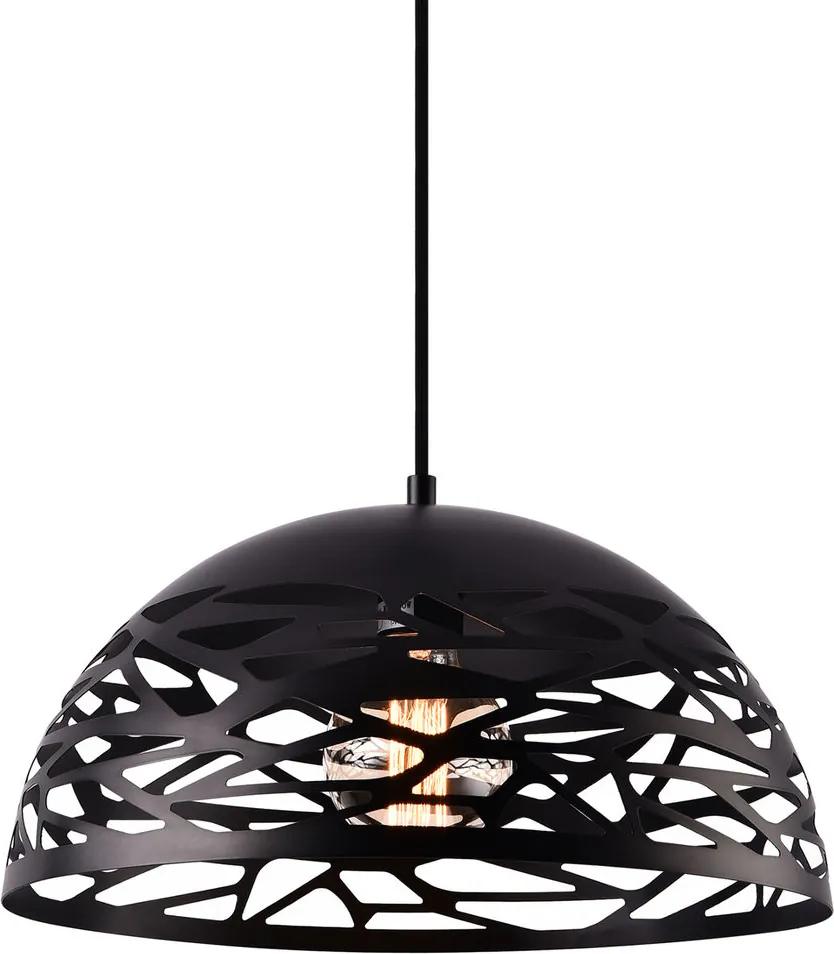Lampa suspendata design decorativ – lampa plafon - Aloja 145 x Ø 30 cm, negru (1 x E27)