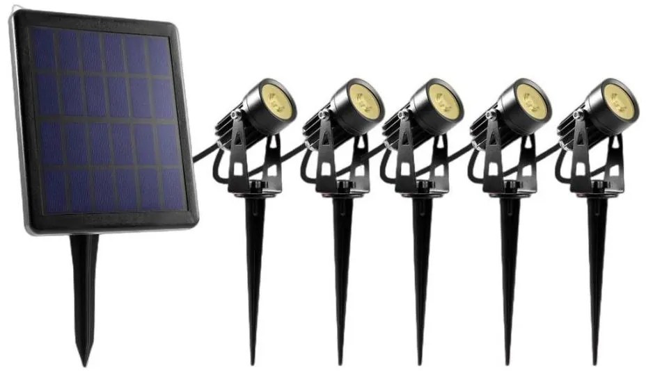 SET 5x lampă LED de exterior cu panou solar Retlux LED/4000 mAh IP44