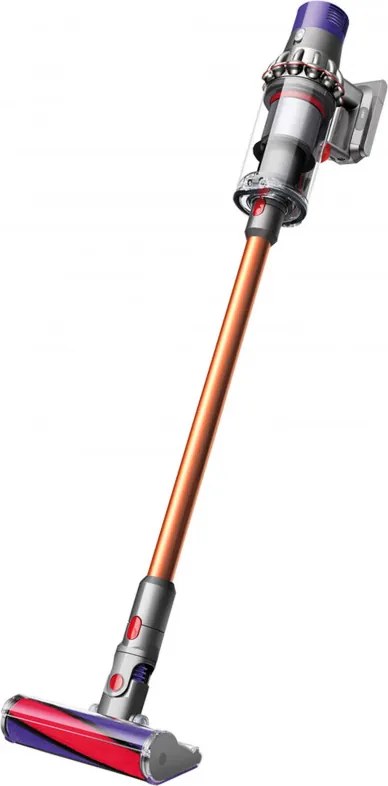 Aspirator vertical Dyson Cyclone V10 Absolute 448883-01, 150AW, 125.000 rpm, 0,77 l, 60 min, 3 moduri, 2 Tier Cyclone™, HEPA, silențios, golire igienică, fără încurcături, nichel/portocaliu