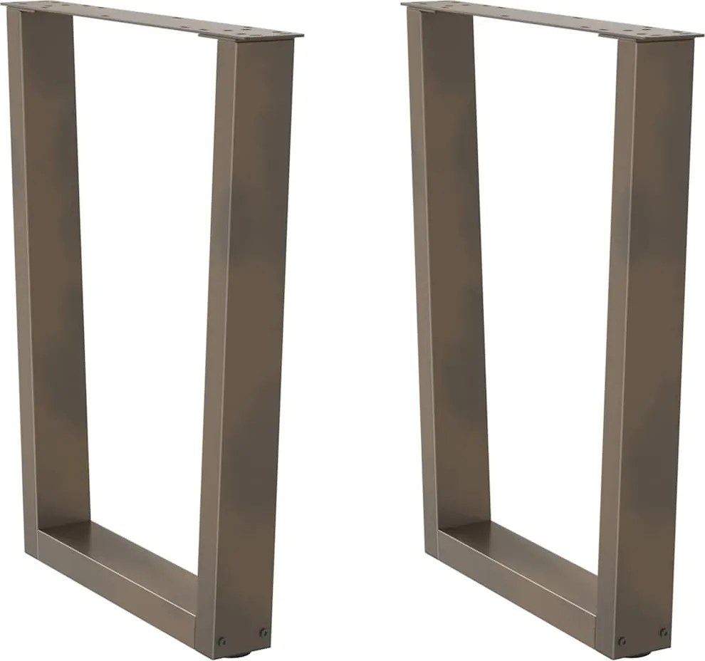 vidaXL Picioare de masă în formă de V, 2 buc., oțel natural, 70x(72-73,3) cm