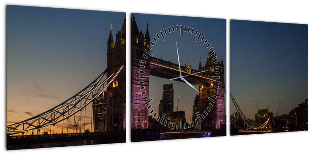 Tablou - Tower bridge (cu ceas) (90x30 cm)