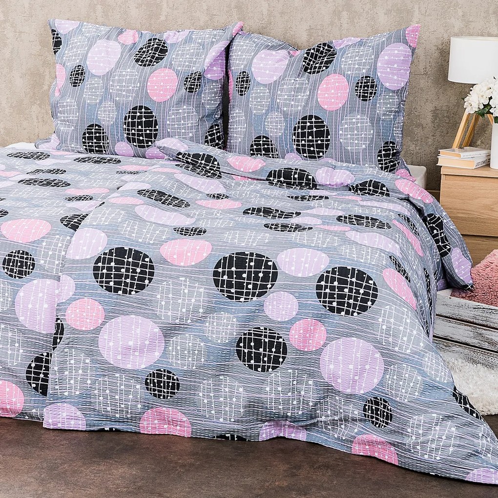 Lenjerie de pat bumbac creponat 4Home Pink illusion, 140 x 200 cm, 70 x 90 cm, 140 x 200 cm, 70 x 90 cm