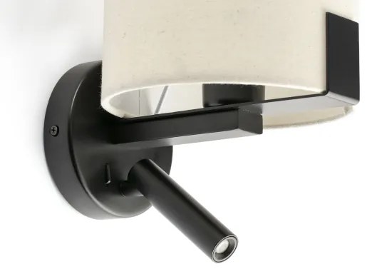 Lampă LED de perete FARO 20053 NILA 1xE27/15W/230V + LED/3W crem/negru