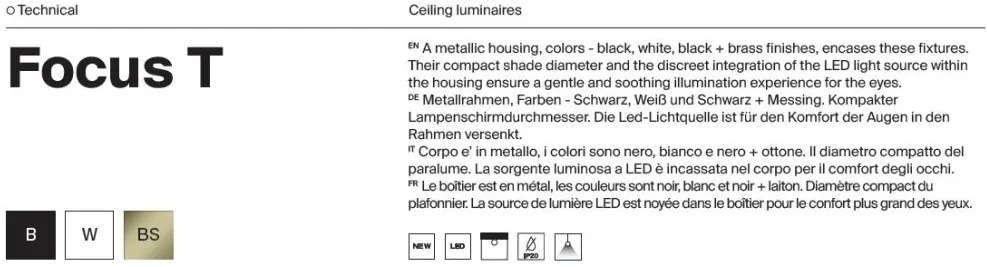 Spot LED incastrabil rotativ retractabil Focus T negru