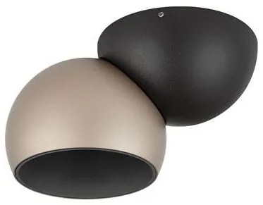 Spot LED aplicat aluminiu LUSA negru/champagne