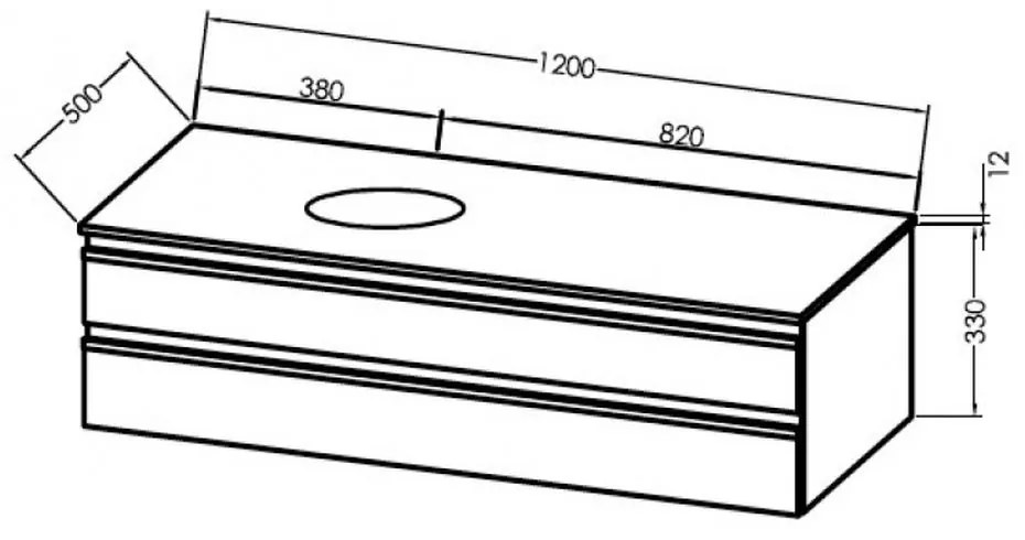 Dulap baie suspendat KolpaSan Alexis, 120 cm, pentru lavoar pe blat, gri inchis Dark concrete
