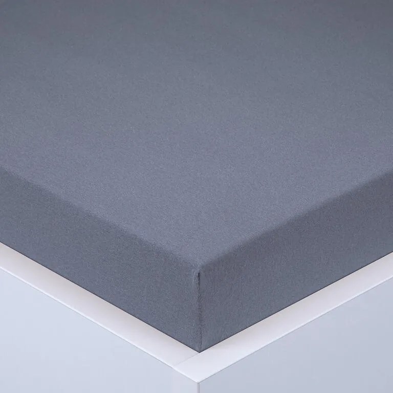 Cearşaf cu elastic jersey EXCLUSIVE antracit 180 x 200 cm