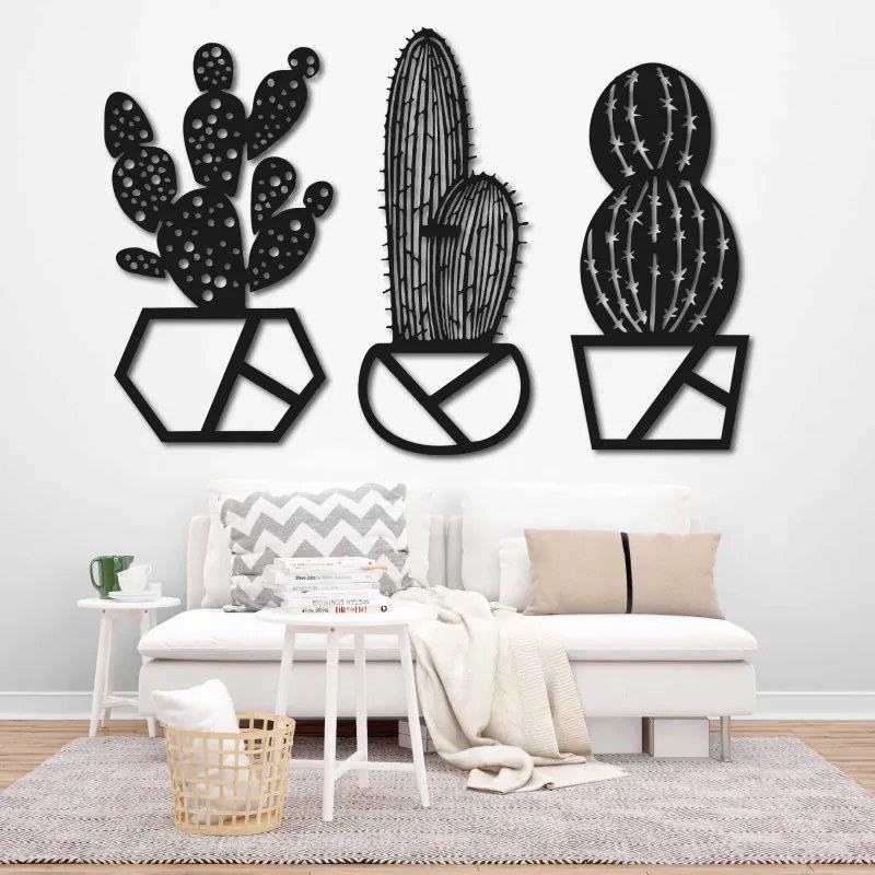 SENTOP | Cactus pictat pe perete în trei părți - KUSLAR