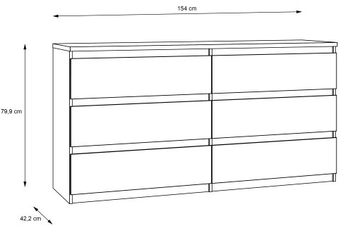Comodă cu sertare MAO, stejar Artisan