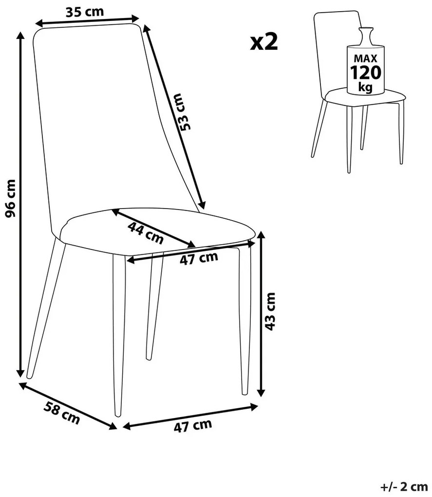 Set 2 buc. scaune pentru sufragerie Clenot 2 (gri închis). 1009886