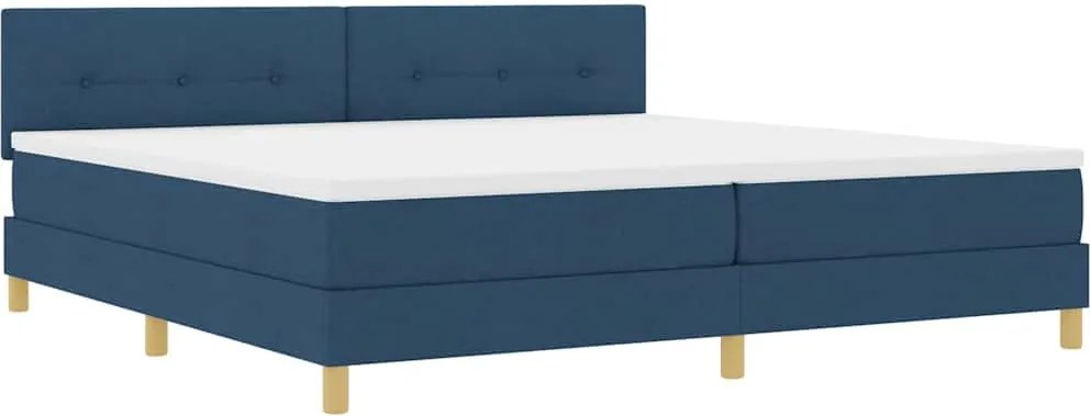 vidaXL Pat cu arc LED cu saltea cu led albastru 200 x 200 cm țesătură