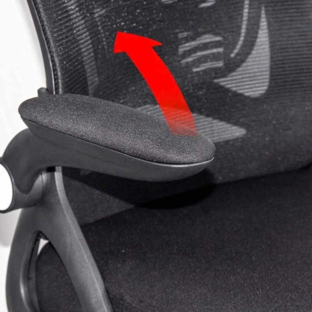 Scaun operativ ergonomic negru din mesh cu suport picioare reglabil și tetieră ajustabilă OFF 650