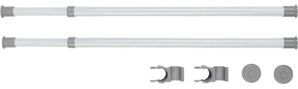 Wenko Set de 2 bare telescopice orizontaleHerkules, alb