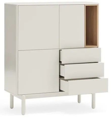 Comodă crem 100x120x40 cm Corvo – Teulat