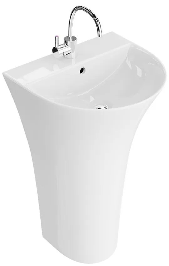 Lavoar freestanding Rune Svala semirotund 46 cm alb lucios