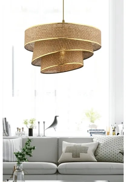 COUPER Pendul pe cablu, 1xE27/60W/230V, maro/auriu