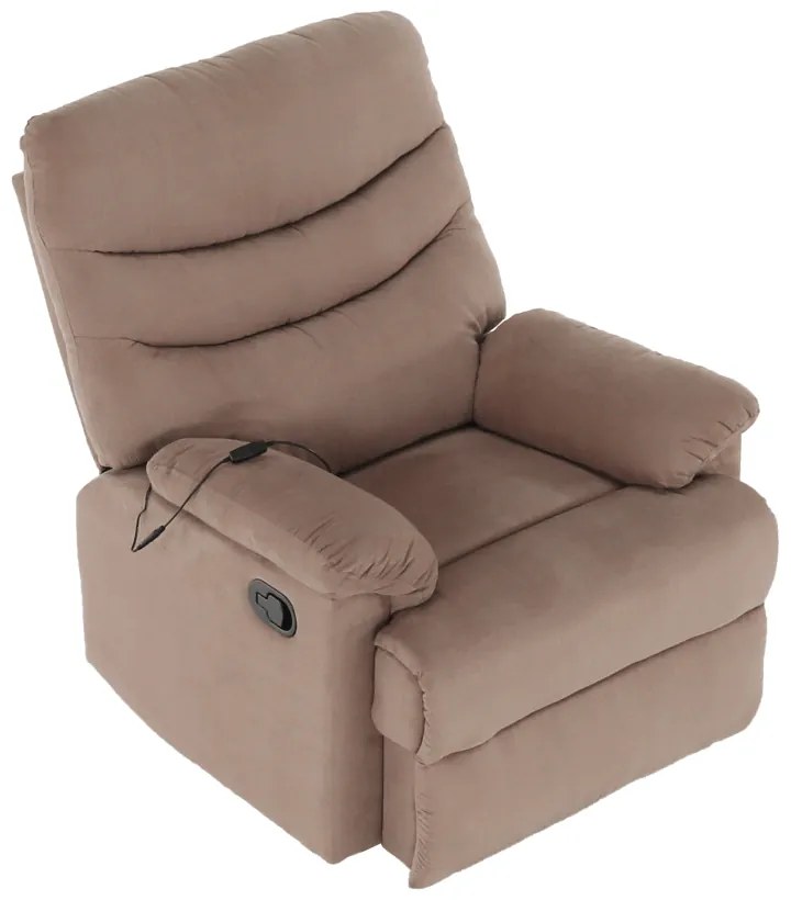 Fotoliu de masaj, reglabil, material textil grej TAUPE, LAMBERT