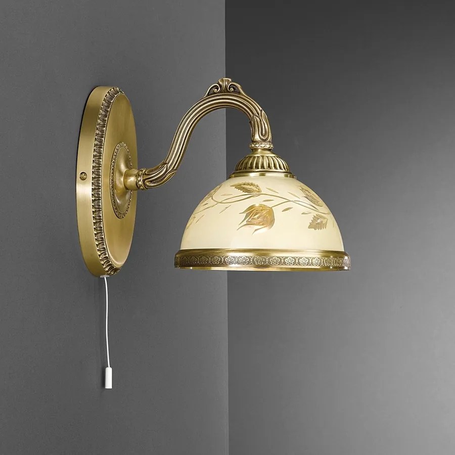 Aplica de perete din alama cu sticla decorata design italian I 6208