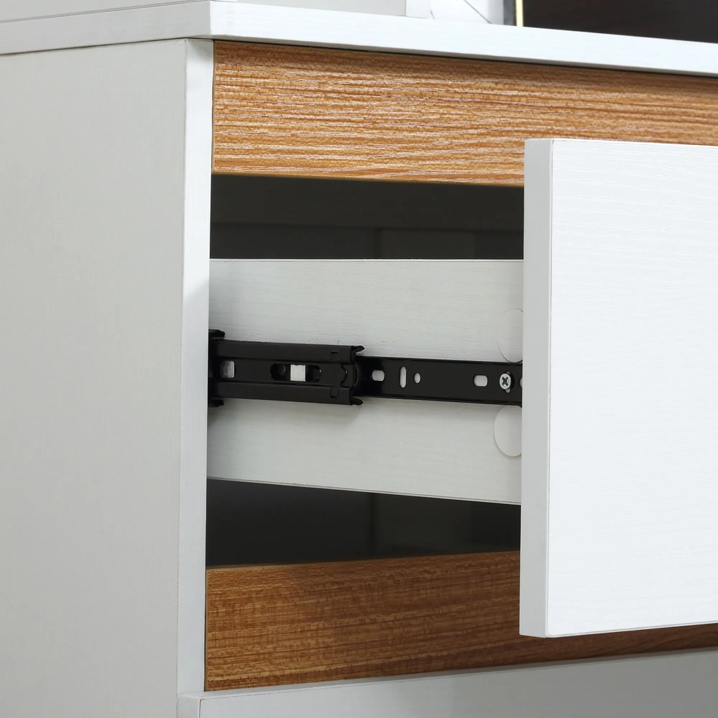 Comoda cu 3 sertare HOMCOM din lemn MDF si PAL pentru dormitor si sufragerie, 80x40x86cm, alb | Aosom RO