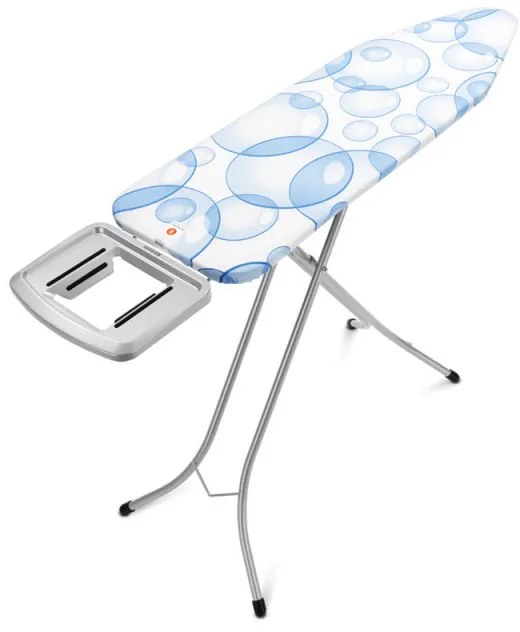 Masa de calcat Brabantia B 90300113, 124x38 cm, 7 pozitii de reglare, Suport pentru fier de calcat, PerfectFlow,Alb/Albastru