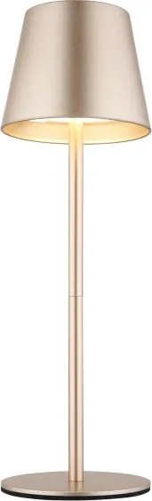 Globo 58488CH-LED VANNIE — Lampă de masă reîncărcabilă, dimmabilă, pentru exterior, 3W/5V, IP54, 1800mAh, alamă
