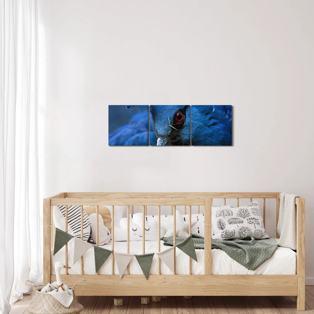 Tablou - Porumbel încoronat (cu ceas) (90x30 cm)