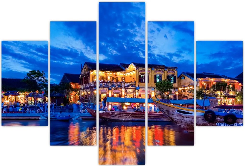 Tablou - Orașul de noapte Hoi An, Vietnam (150x105 cm)