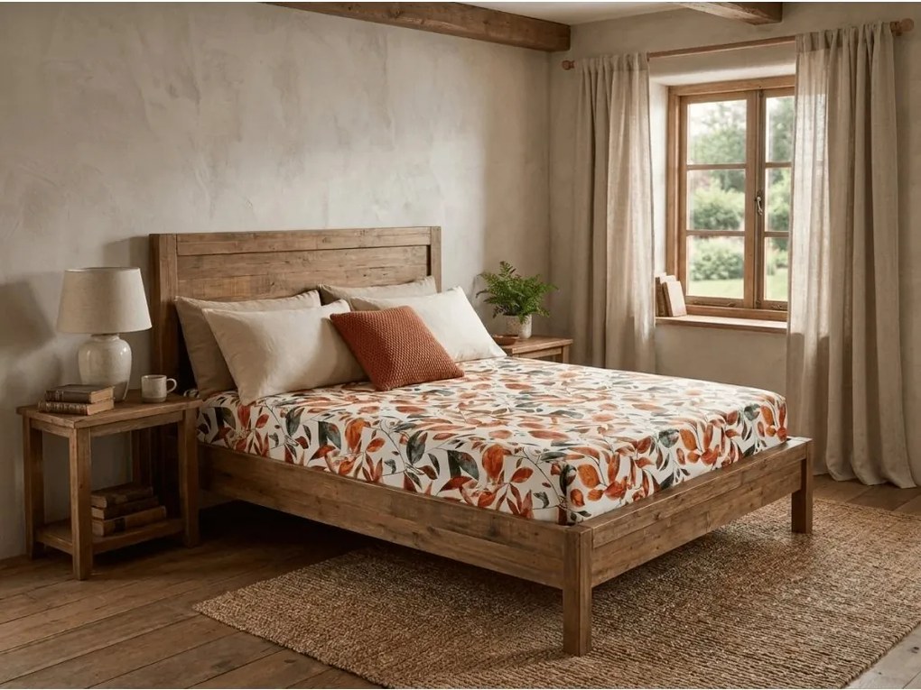 Cearsaf din microfibra AUTUMN LEAVES colorat 180x200 cm