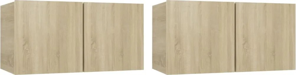 vidaXL Dulapuri TV suspendate 2 buc. stejar sonoma 60x30x30 cm