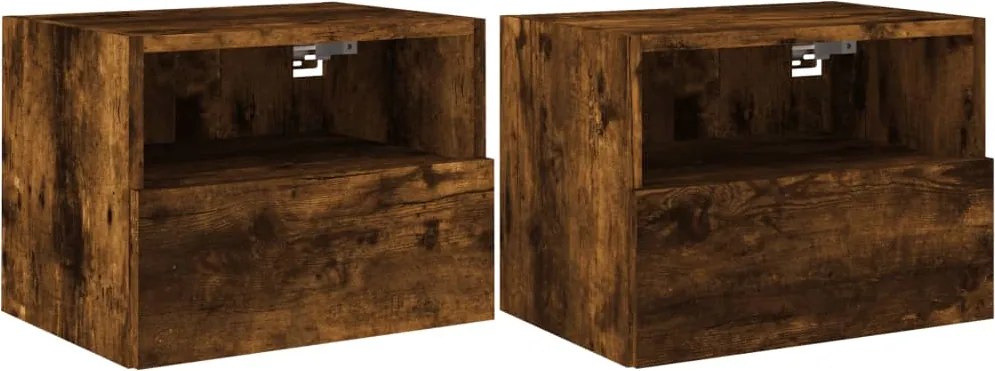 vidaXL Comodă TV de perete stejar fumuriu 40x30x30 cm lemn prelucrat