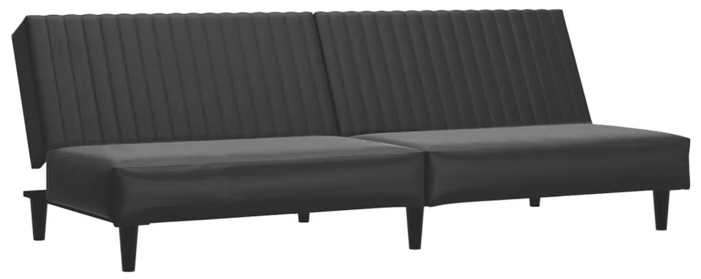 375947 vidaXL Canapea extensibilă cu 2 locuri, negru, piele ecologică