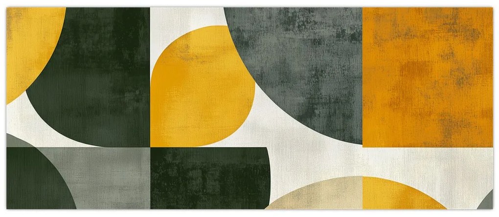 Tablou - Abstracție în culoare de măslin (120x50 cm)