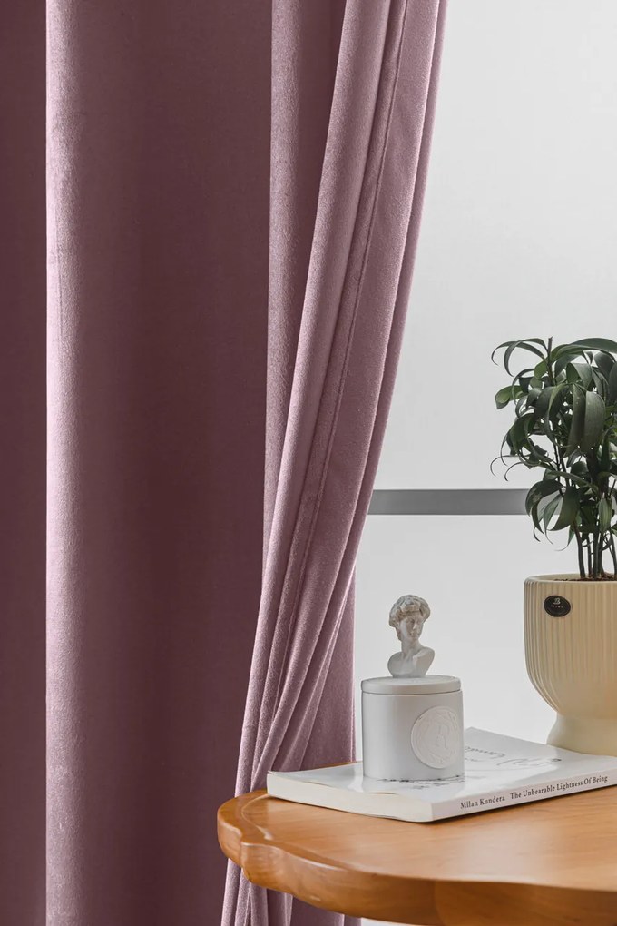 Draperie opaca VELVET mov deschis 140x250 cm Agatat: Inele metalice