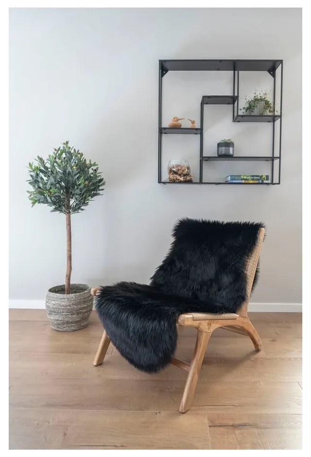 Covor tip traversă negru sintetic 60x180 cm – House Nordic