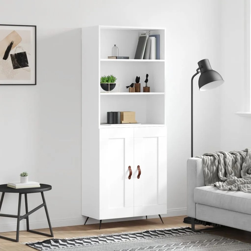 vidaXL Dulap înalt, alb, 69,5x34x180 cm, lemn compozit
