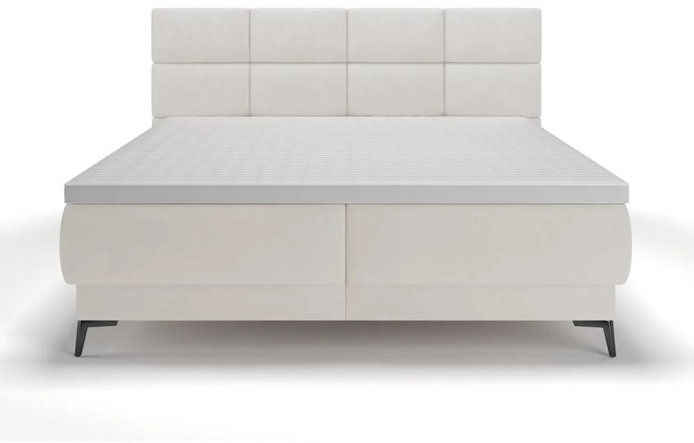 Pat matrimonial 140 cm Riviera 140 (cu somieră și saltea) (cu sp. depozitare) (alb + negru). 1099652