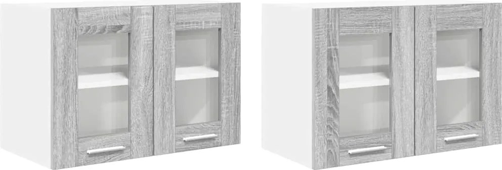 vidaXL Dulap suspendat 2 pcs Gri Sonoma 60 x 31 x 40 cm Lemn compozit