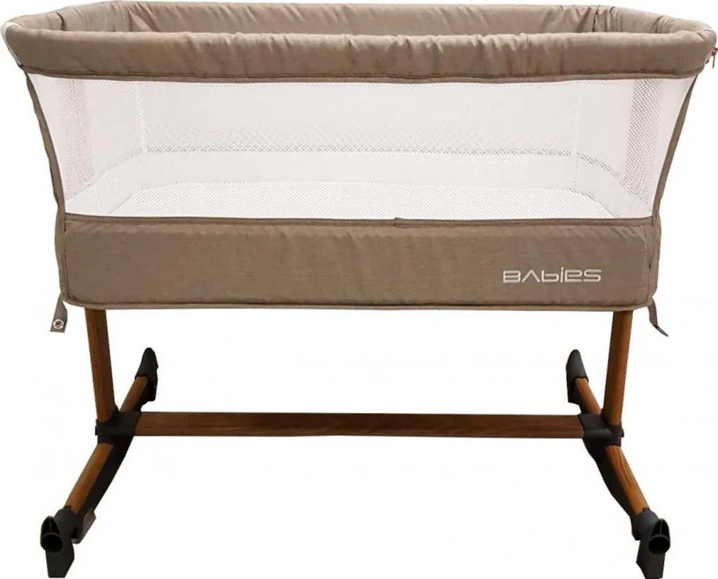 Patut copii transformabil in balansoar bebe Baby Care™ Babies , design modern, Co-Sleeper , dimensiuni 84X78X50 cm, 7 trepte de inaltime, saltea