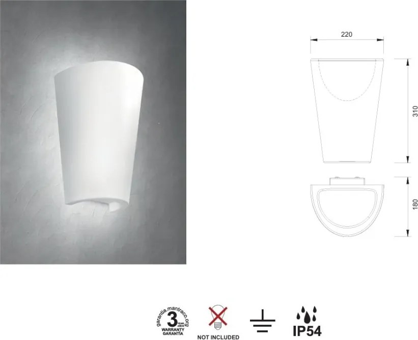 Aplica perete exterior tip ghiveci cu iluminat si spatiu flori TEJA