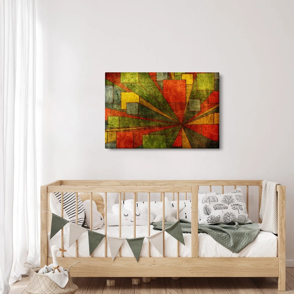 Tablou cu abstracție geometrică (90x60 cm)