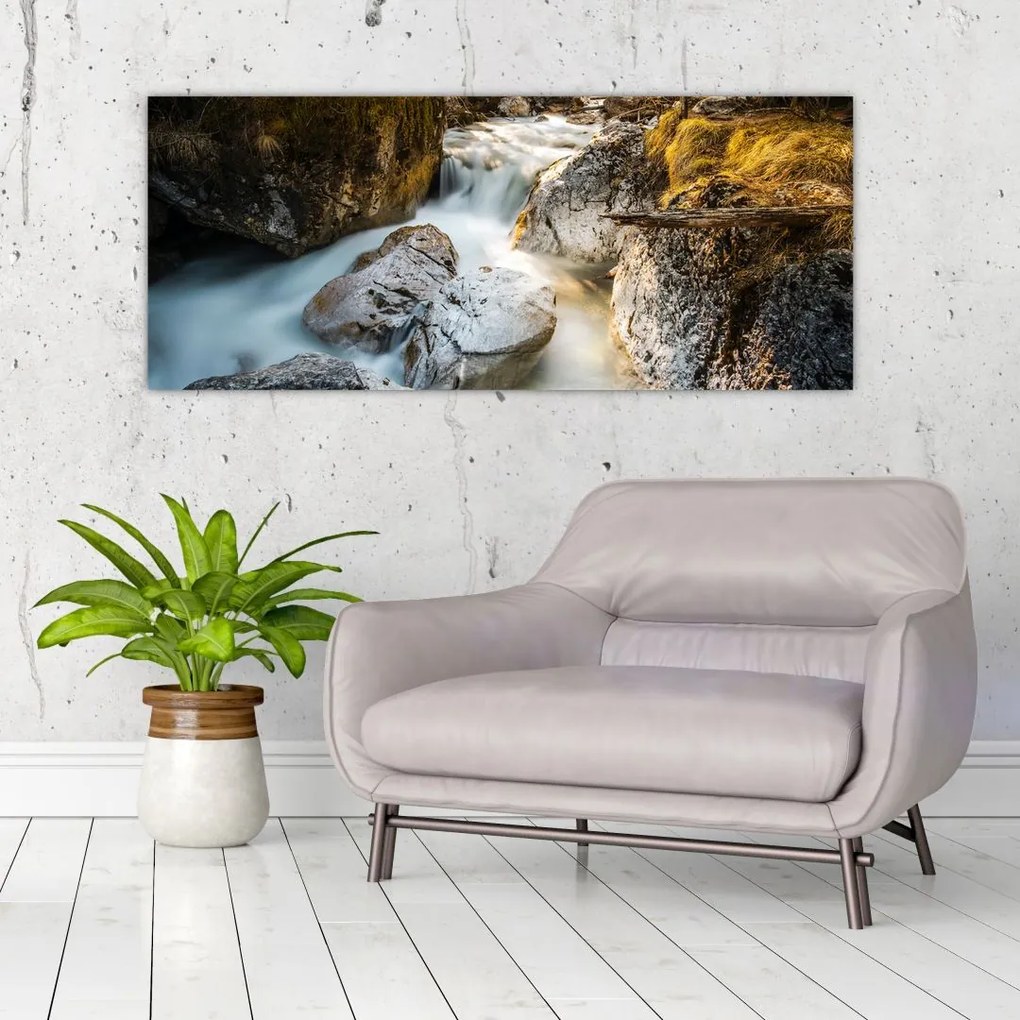 Tablou - Râul din pădure (120x50 cm)