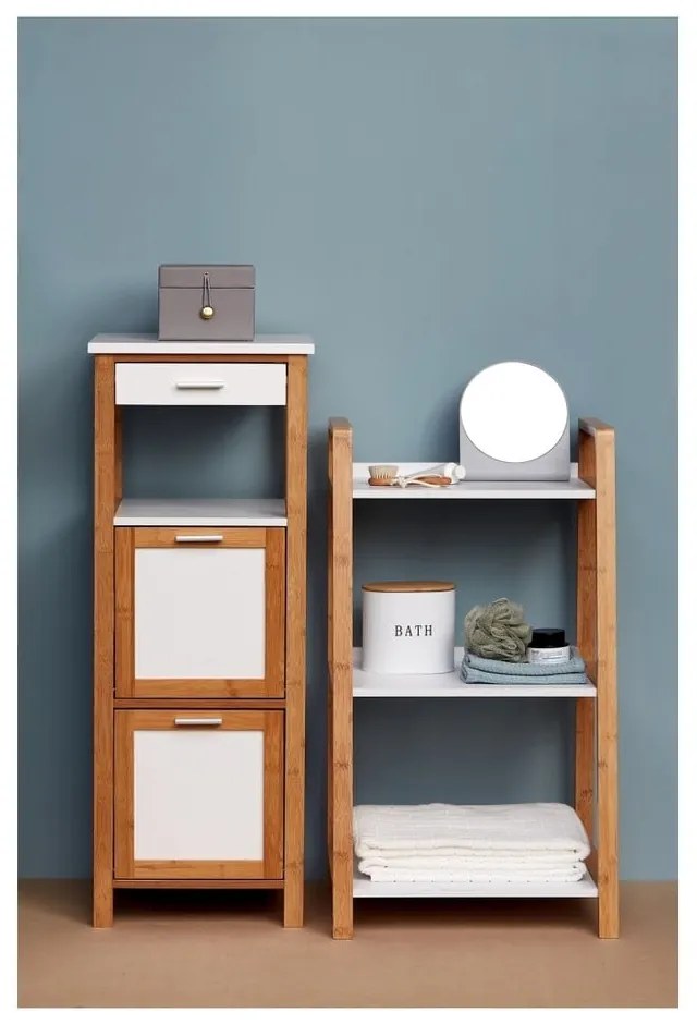 Raft de baie din bambus cu 3 rafturi Wenko Finja