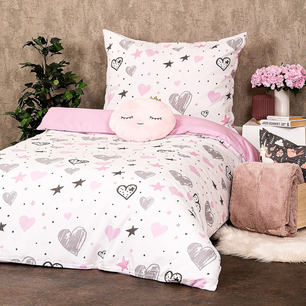 Lenjerie de pat din bumbac 4Home Little heart, 140x 200 cm, 70 x 90 cm, 140 x 200 cm, 70 x 90 cm