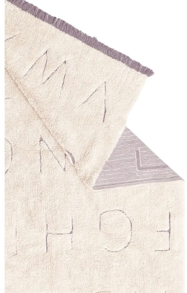 Covor pentru copii crem lavabil/țesut manual din bumbac 90x130 cm ABC – Lorena Canals