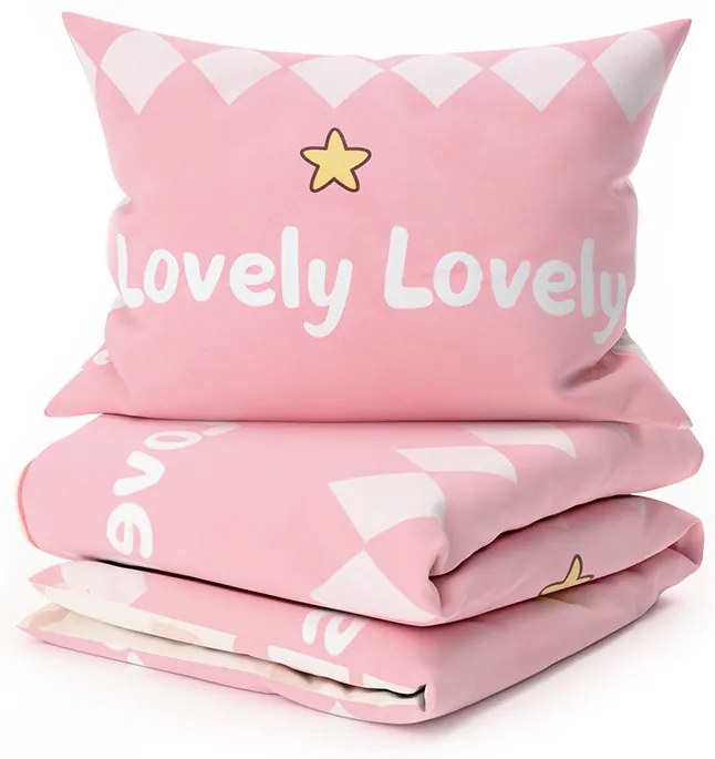 Lenjerii din bumbac pentru patut Culoare roz, AUTO LOVELY