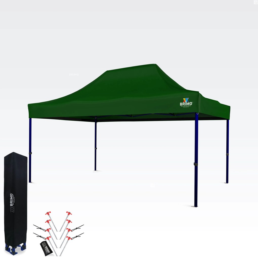 Cort expozițional 3x4,5m (oțel de 45mm) | Montare rapidă, durată lungă de viață - fara 3 pereti - Verde