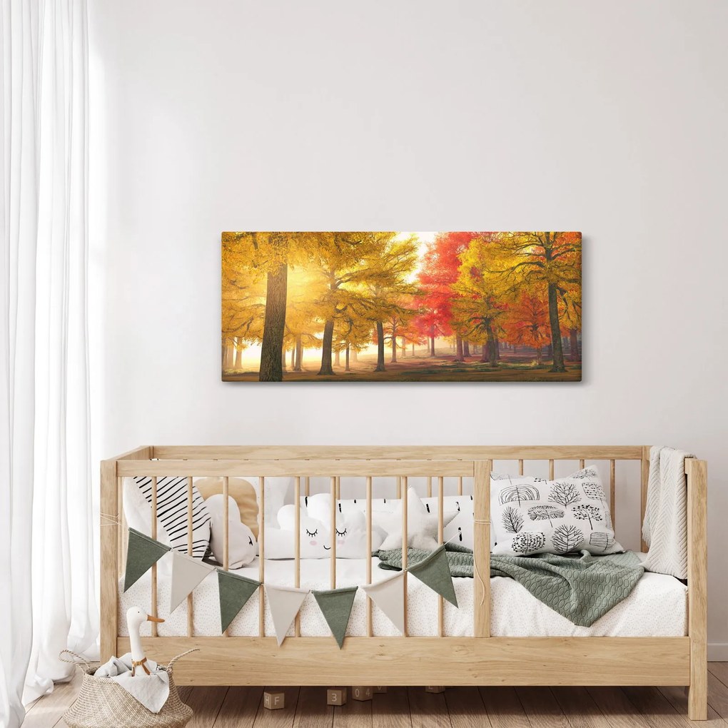 Tablou cu copaci toamna (120x50 cm)
