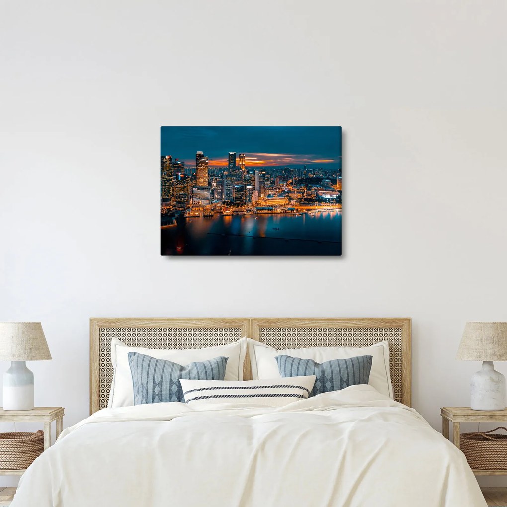 Tablou cu orașul nocturn (70x50 cm)